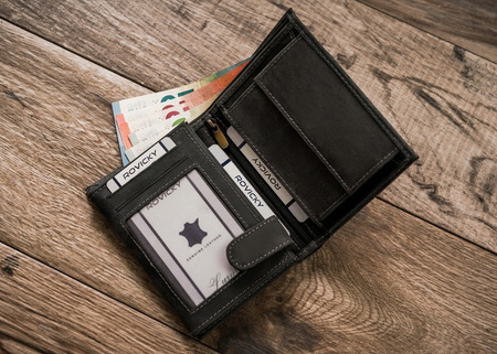 RFID Men's leather wallet adorned with a dog engraving Always Wild N4-CHM-DOG