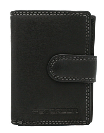 Men's leather wallet with an aluminum card dispenser PTN G586-GKA Black