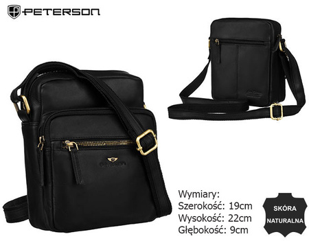 Listonoszka męska skórzana PTN 710-OPU Black