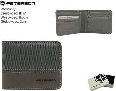 Portfel męski ze skóry PU PTN EH-02Z D.Gray