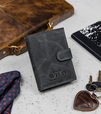 Portfel męski ze skóry naturalnej ALWAYS WILD N4L-P-CHM