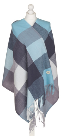 Large Women's Plaid Scarf with Fringes by Peterson SP100 Grey