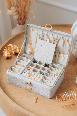 Szkatułka na biżuterię PTN SZK-08 Gray Silver