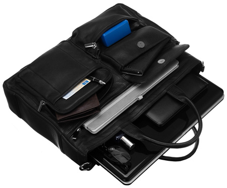 NO LOGO leather laptop bag LAP-15604-NDM-NL