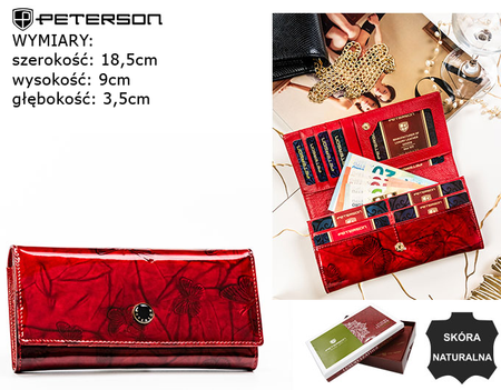 Portfel damski skórzany PTN 72401-BFBC Red