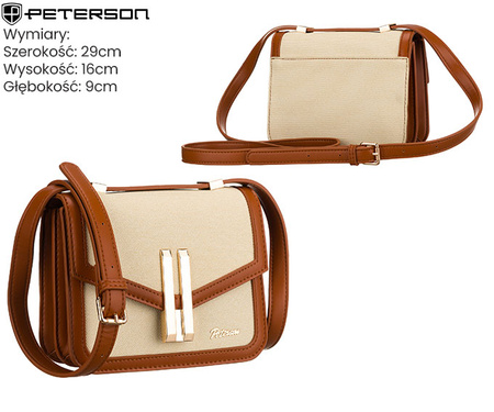 Torebka damska PTN DALIA Ecru-Brown