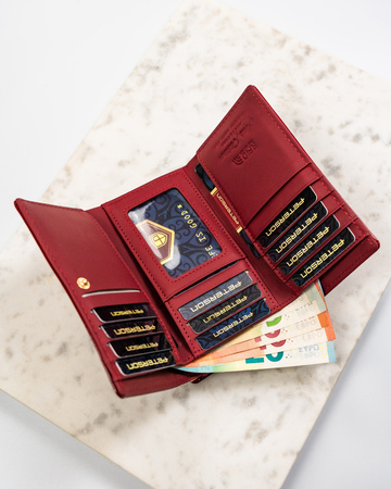 Portfel damski skórzany PTN PH23-1-SH Red