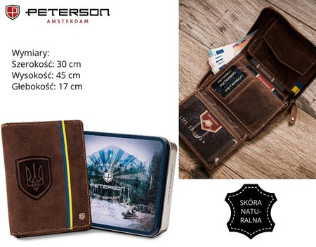 Portfel męski skórzany Peterson PTN 340-P-UP UA