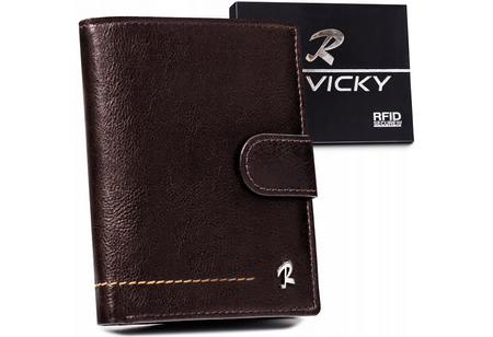Portfel skórzany RFID ROVICKY N4L-CMC R.Brown
