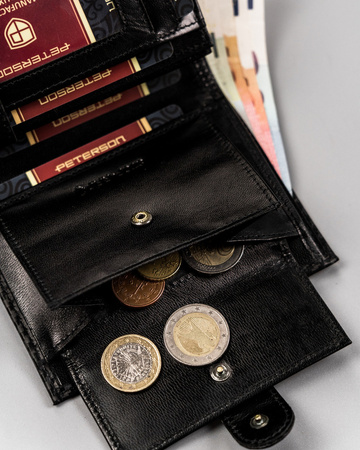 Leather wallet PTN 348Z-CA-6648 BLACK