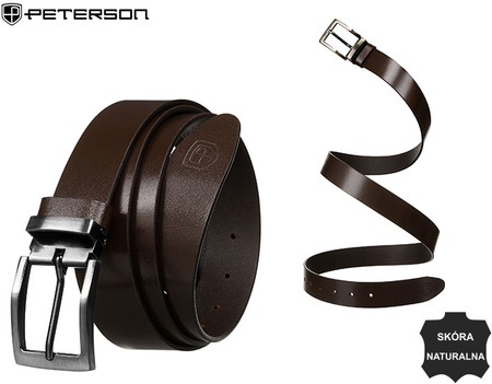 Pasek męski skórzany PTN LTP-TEX BROWN