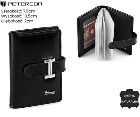 Skórzane etui na dokumenty PTN BP-BC-102 Black