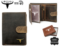 Men's leather wallet RM-04L-BAW BROWN