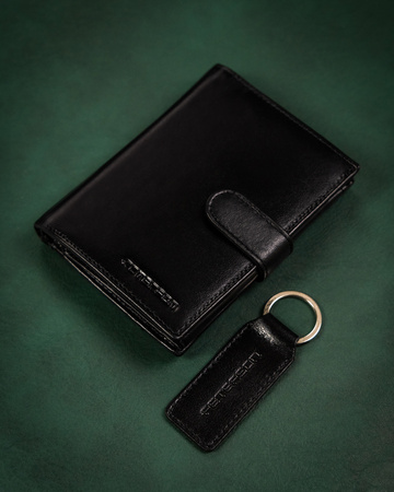 Gift set: leather wallet and key ring PETERSON PTN SET-M-N4L-KCS