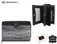 Portfel damski skórzany RV-791-SLA Black croco