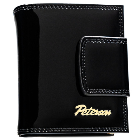 Portfel damski skórzany PTN LJ-42329 Black-Gold