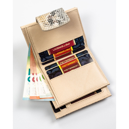 Portfel damski ze skóry naturalnej PETERSON PTN 42329-SFL Beige