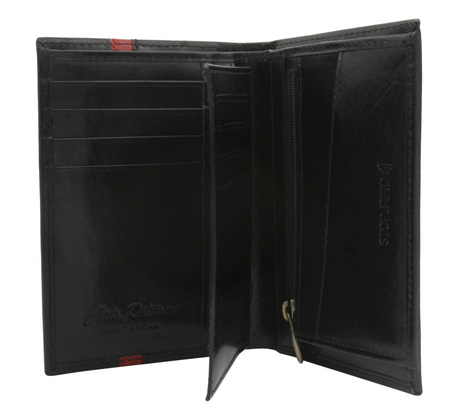 Men's leather wallet PTN N74-VTP BL-RED