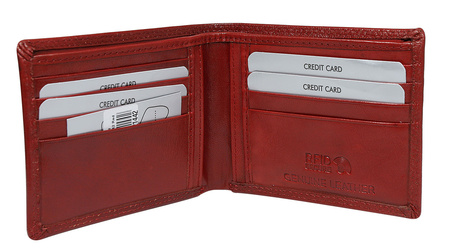 Portfel mały skórzany N1904-RVTK RED