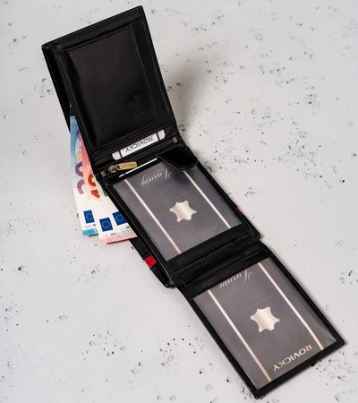 Men's Leather Wallet N61-RVTP-3036 Black-Red