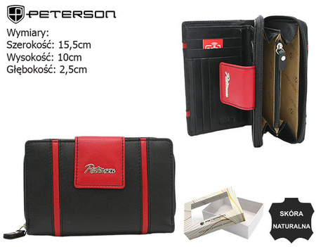 Leather Wallet PTN KA-27 Black+Red