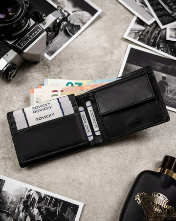 A two-piece gift set: Leatherette wallet & key ring set ROVICKY R-SET-M-N003-PUN