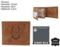 Portfel skórzany męski N992-CHM-DOG-2-BL Cognac