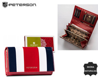 Portfel skórzany RFID PETERSON PTN PL-466-BLACK RED