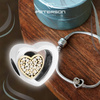 Silver Charm Heart with Golden Heart and Zirconia PETERSON CHP-007