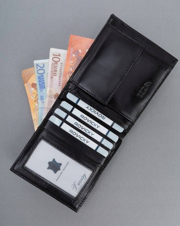 Men's leather wallet RM-01-BCF-BP Black