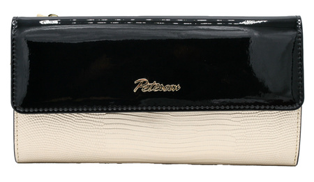 Portfel damski skórzany PTN LJ-415 Black+Gold