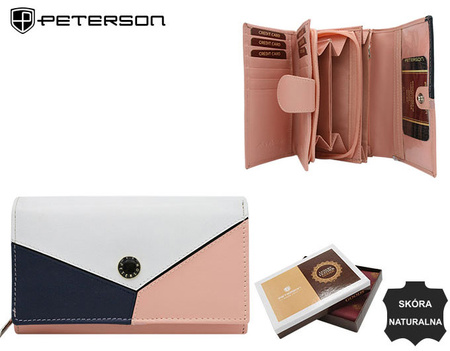 Portfel skórzany RFID PETERSON PTN RD-22-GCL-Y