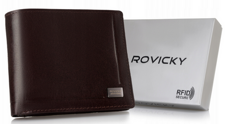 Portfel skórzany RFID PC-107-BAR Brown