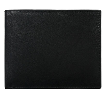 Leather wallet RFID NO LOGO N7-BVT-NL BLACK RFID