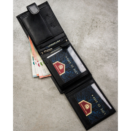 Portfel męski skórzany PTN N992L-SPDM Black