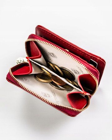Women's wallet made of patent leather PTN PH33-1-SH Red