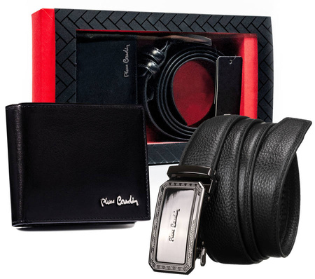 Leather Gift Set: Men’s Wallet and Belt with Automatic Buckle - PIERRE CARDIN ZM-PC6