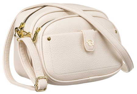 Set: handbag + pouch made from pebbled eco-leather PU R-KP-17-A19 L.Beige