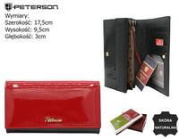 Portfel damski skórzany PTN 1N-411 Black+Red