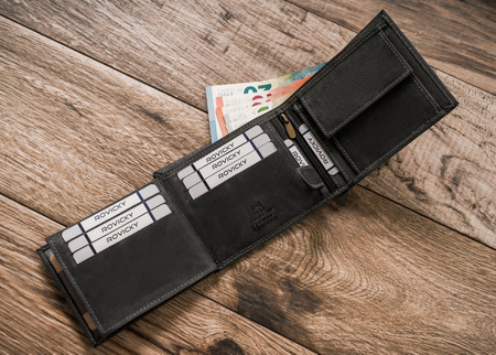 Portfel skórzany męski z wizerunkiem psa RFID N992-CHM-DOG-1 Black