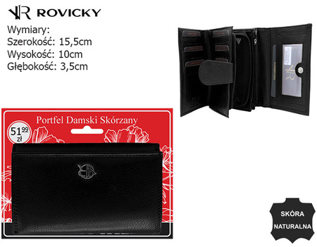 Portfel damski skórzany na blistrze R-D1512-NCD-BL Black