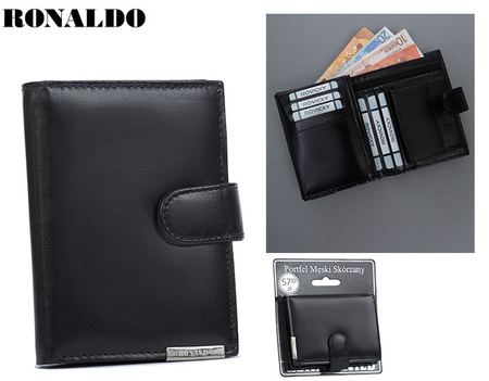Portfel męski skórzany RM-06L-BCF Black