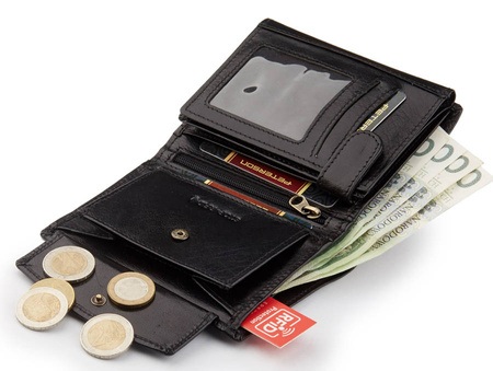 PETERSON PTN 339 2-1-1 BLACK RFID leather wallet