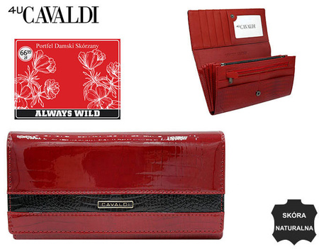 Portfel damski skórzany H27-2-RS9-BL Red