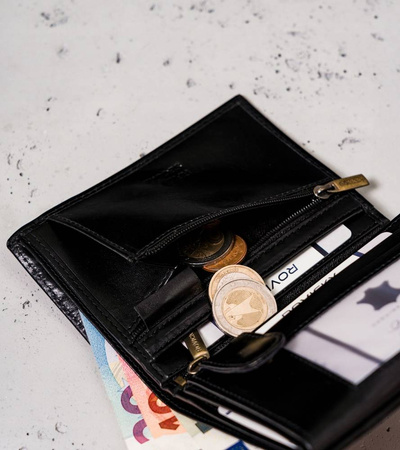 Men's leather wallet PTN N575-VTP-BL-RED