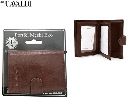 Portfel męski eko na blistrze F18-054W-BL Brown