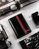 Men's leather wallet PTN N74-VTP BL-RED