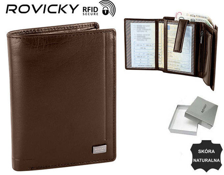 Portfel skórzany RFID PC-104-BAR Brown