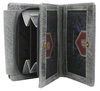 Skórzany portfel damski z plecionym zdobieniem PTN WD2-VLCN Black Gray