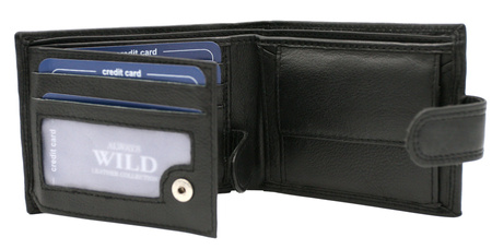 Men's leather wallet N0035L-CCD Black
